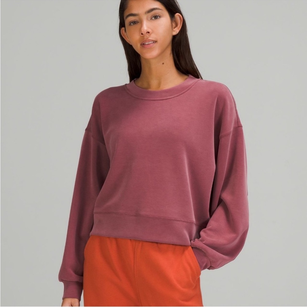 Lululemon Softstreme Oversized Crew Red Merlot Size 8